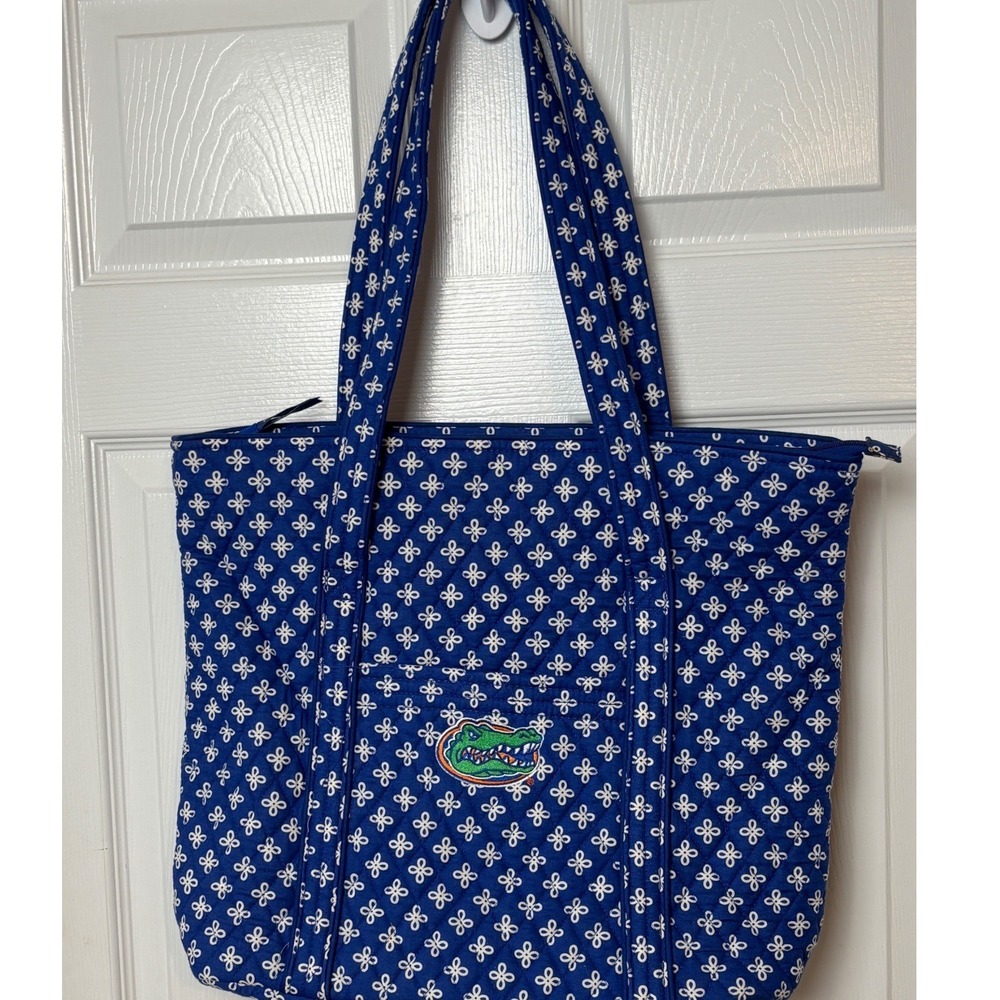Vera Bradley Florida Gators Quilted Tote Bag Blue White University of Florida UF